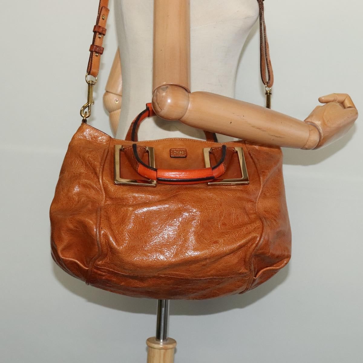 Chloe Ethel Handbag Leather, BROWN, LEATHER, Handbag