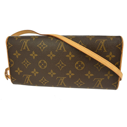 Louis Vuitton Twin Handbag Monogram Canvas, BROWN, CANVAS, Clutche & pouche