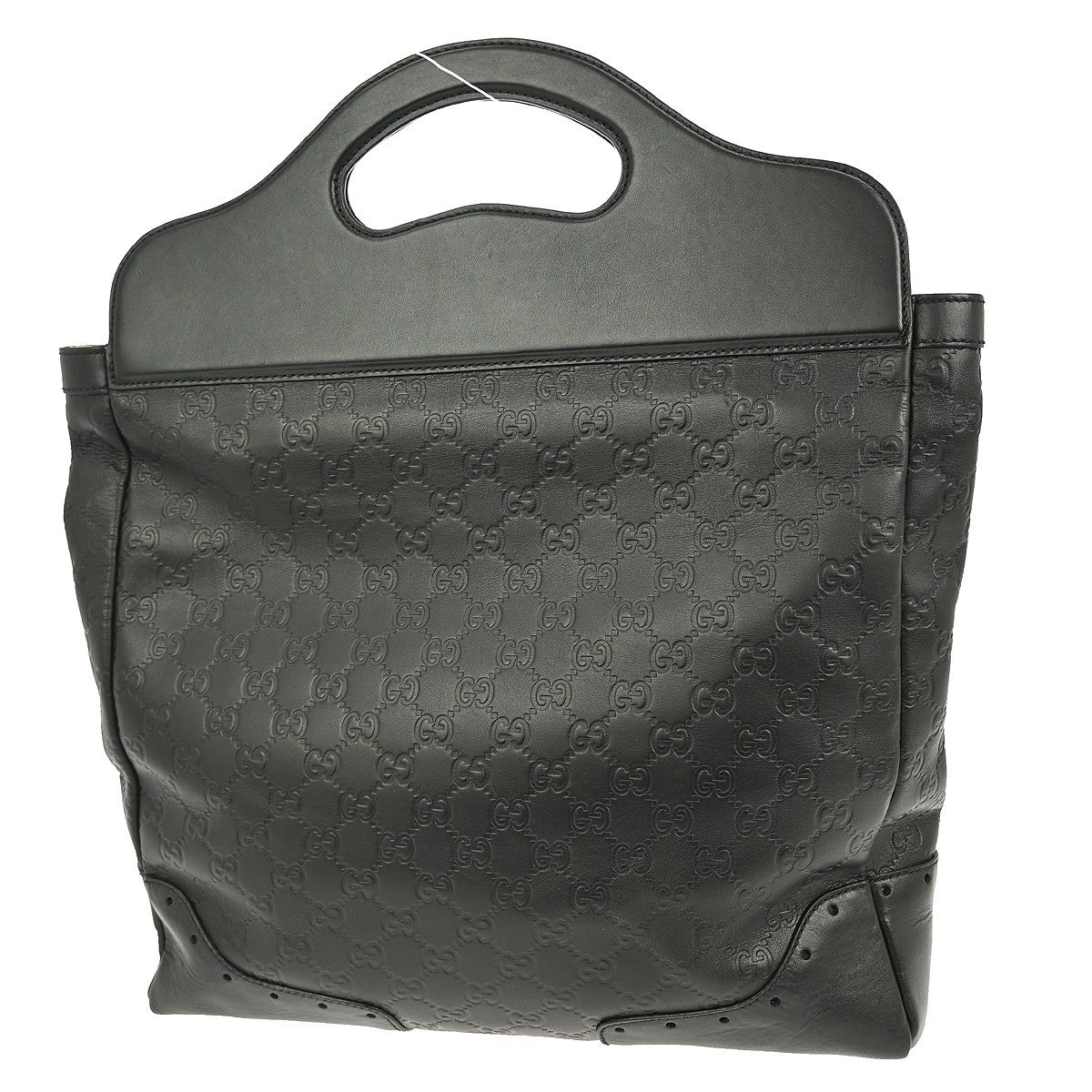 Gucci Punch Top Handle Bag Guccissima Leather, BLACK, LEATHER, Handbag