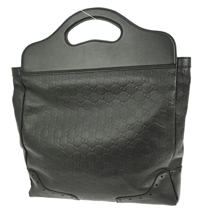 Gucci Punch Top Handle Bag Guccissima Leather, BLACK, LEATHER, Handbag