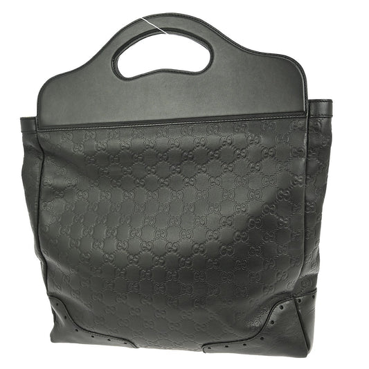 Gucci Punch Top Handle Bag Guccissima Leather, BLACK, LEATHER, Handbag