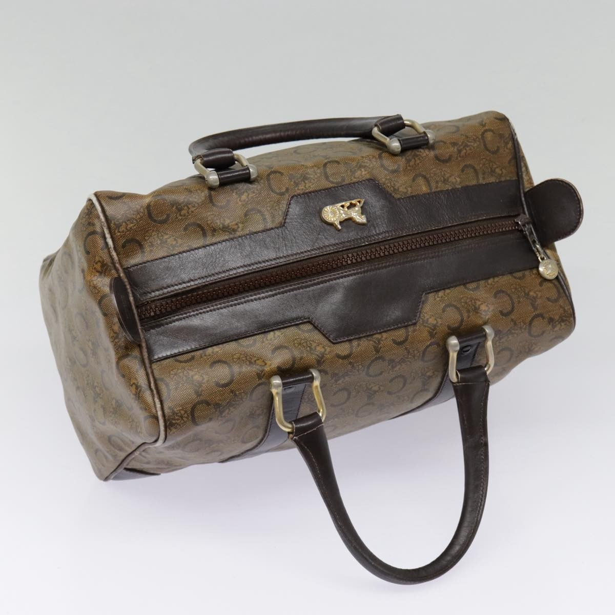 Celine Vintage Macadam Handbag Macadam, BROWN, CANVAS, Handbag