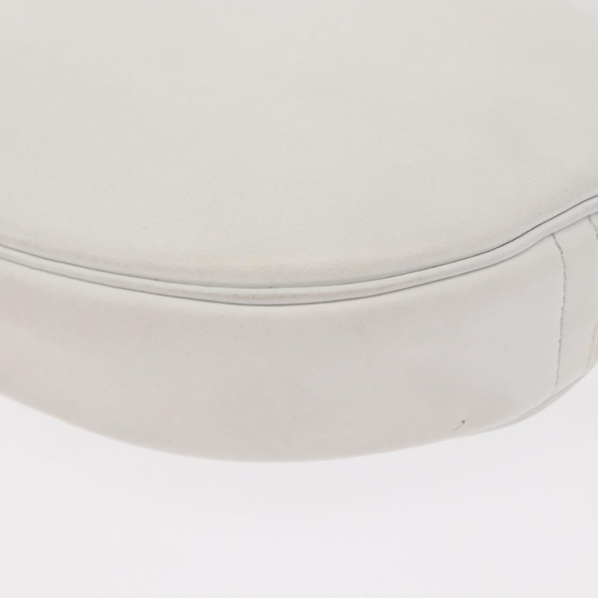 Christian Dior Vintage Zip Shoulder Bag Leather, WHITE, LEATHER, Shoulder bag