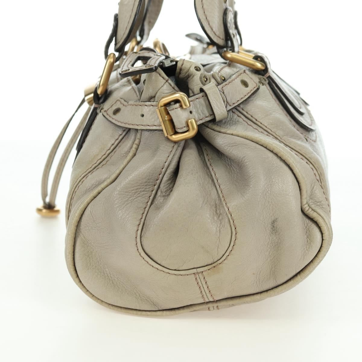 Chloe Paddington Lock Handbag Leather, Beige, Leather, Handbag