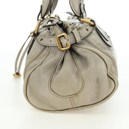 Chloe Paddington Lock Handbag Leather, Beige, Leather, Handbag