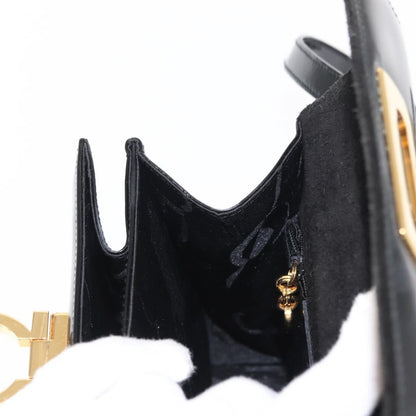 Salvatore Ferragamo Gancini handbag Patent leather, BLACK, PATENT_LEATHER, Handbag