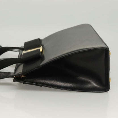 Salvatore Ferragamo Convertible Vara Bow Tote Leather, BLACK, LEATHER, Handbag
