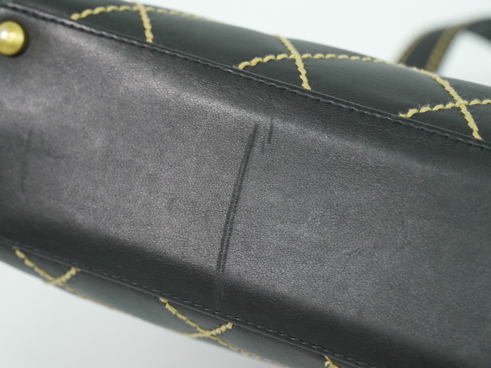 Chanel Surpique Tote Quilted Leather, BLACK, LEATHER, Handbag