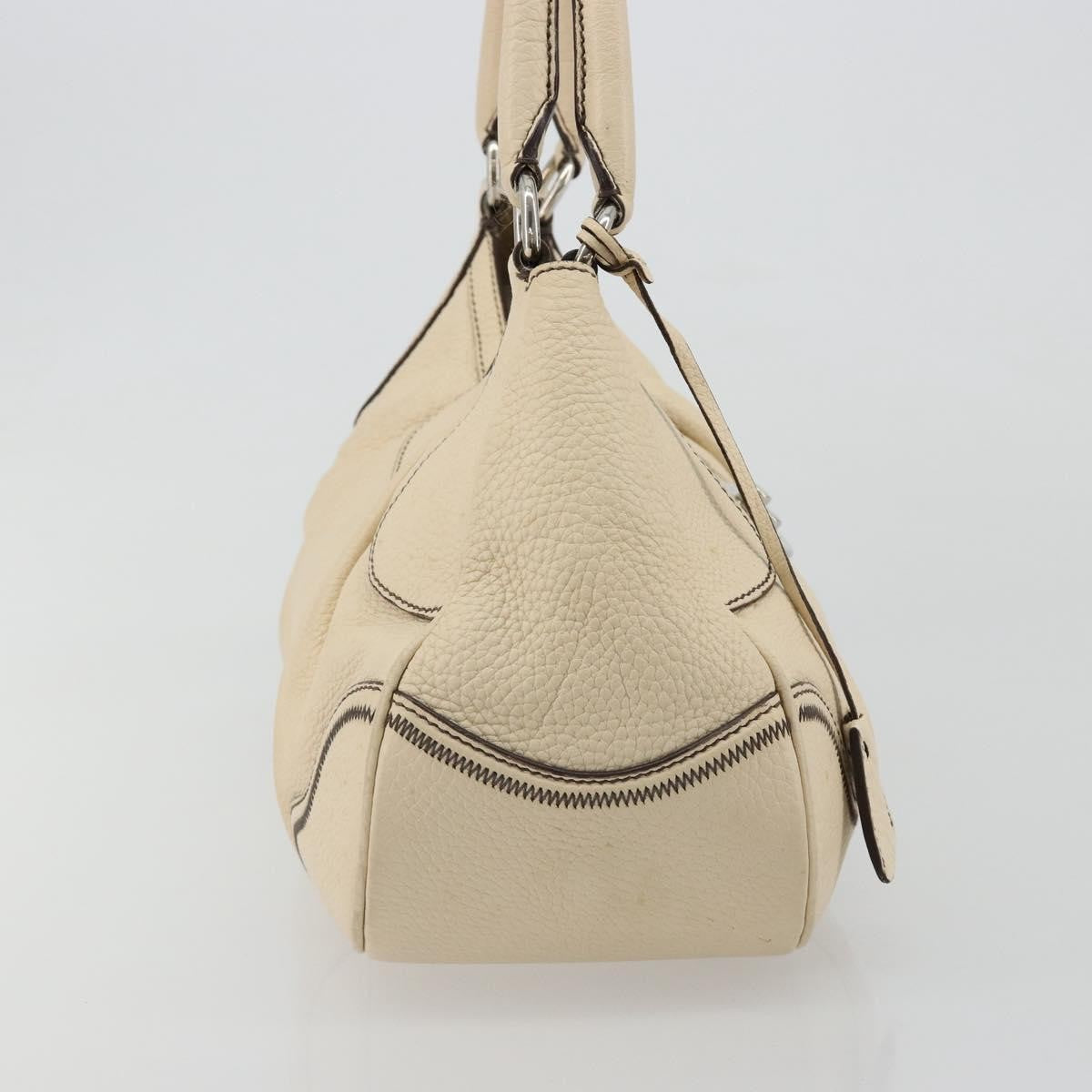 Prada Vintage Handbag Leather, White, Leather, Handbag