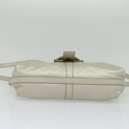 Bvlgari Chandra Flap Shoulder Bag Leather, SILVER, LEATHER, Shoulder bag