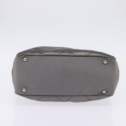 Chanel Biarritz Tote Quilted Coated Canvas, SILVER, CANVAS, Tote bag