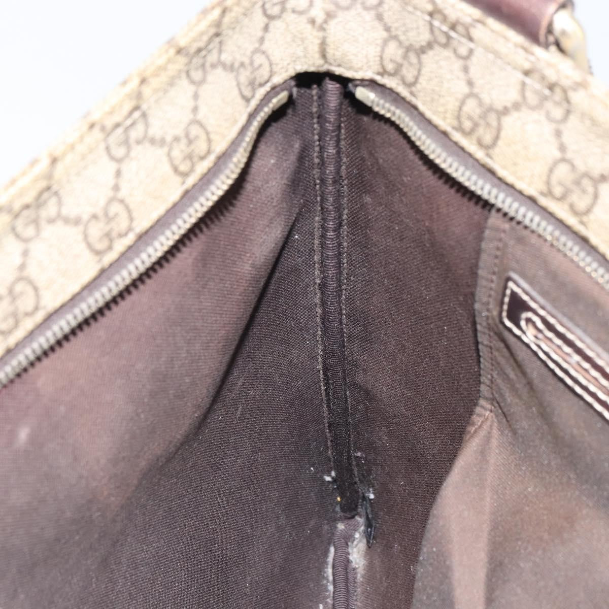 Gucci Zip Top Messenger Bag GG Coated Canvas, BEIGE, PVC, Shoulder bag