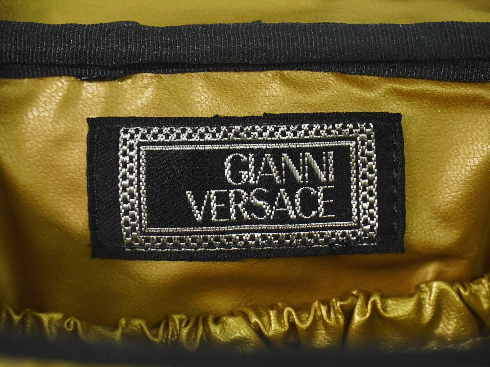 Versace Vanity Hand Bag Canvas and Leather, YELLOW, PVC, Handbag