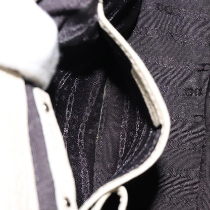 Celine Vintage Buckle Shoulder Bag Leather, WHITE, LEATHER, Shoulder bag