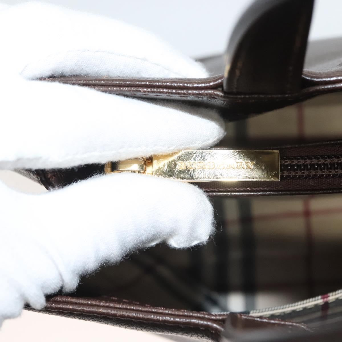 Burberry Vintage Handbag Leather, BROWN, LEATHER, Handbag