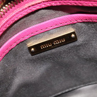 Miu Miu Madras Bowler Bag Leather, PINK, LEATHER, Handbag