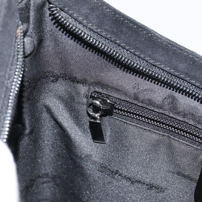 Salvatore Ferragamo Vintage Shoulder Bag Suede, BLACK, SUEDE, Shoulder bag