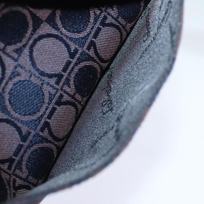 Salvatore Ferragamo Gancini mini handbag Canvas, NAVY, CANVAS, Handbag