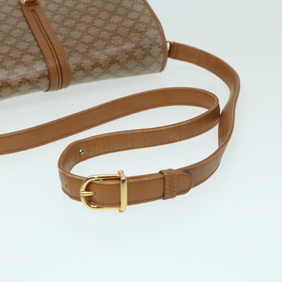 Celine Macadam Shoulder Bag PVC Leather, BEIGE, CANVAS, Shoulder bag