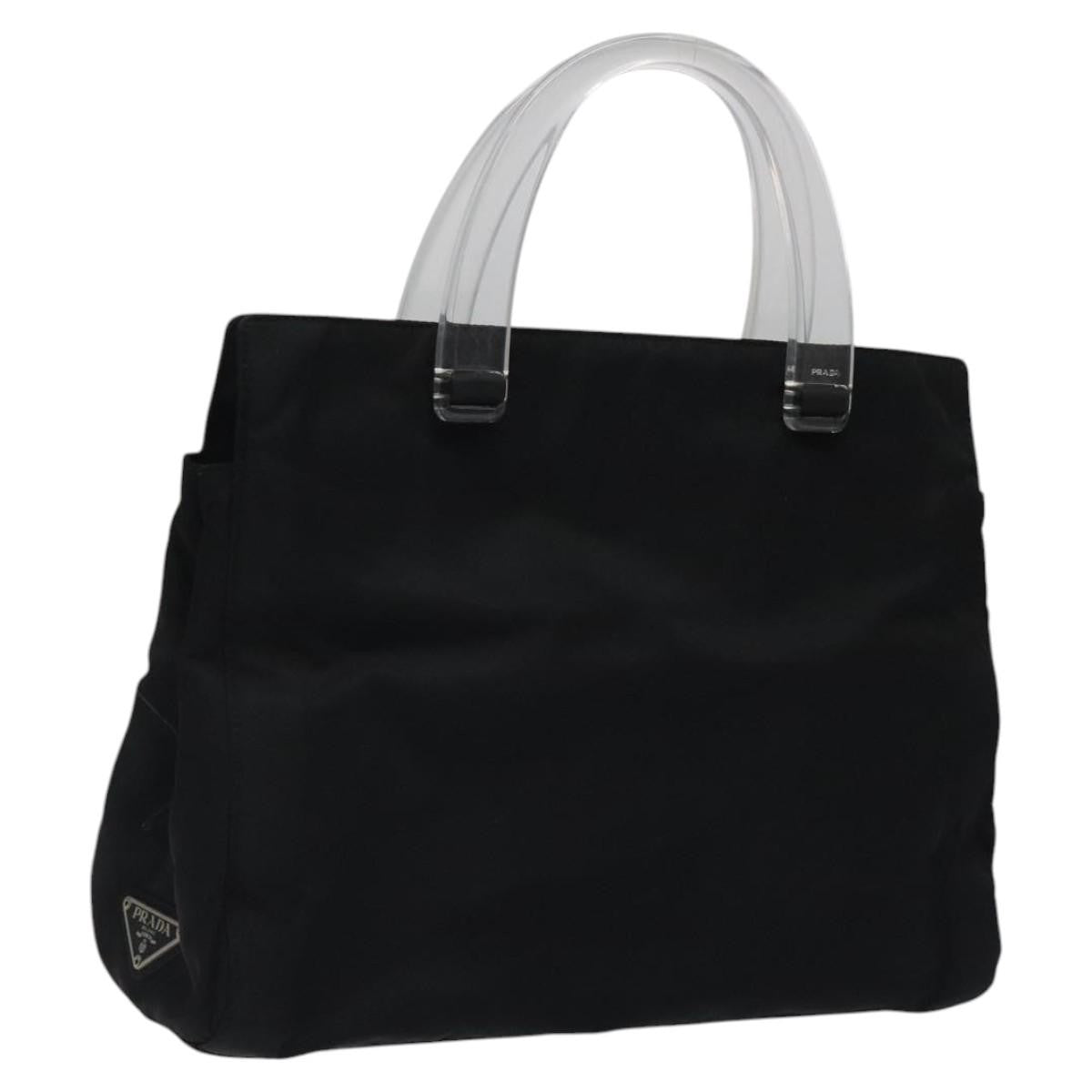 Prada Resin Handle Tote Tessuto, BLACK, NYLON, Tote bag