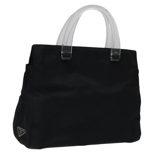 Prada Resin Handle Tote Tessuto, BLACK, NYLON, Tote bag
