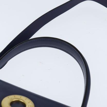 Celine Circle Logo Handbag Leather, BLUE, LEATHER, Handbag