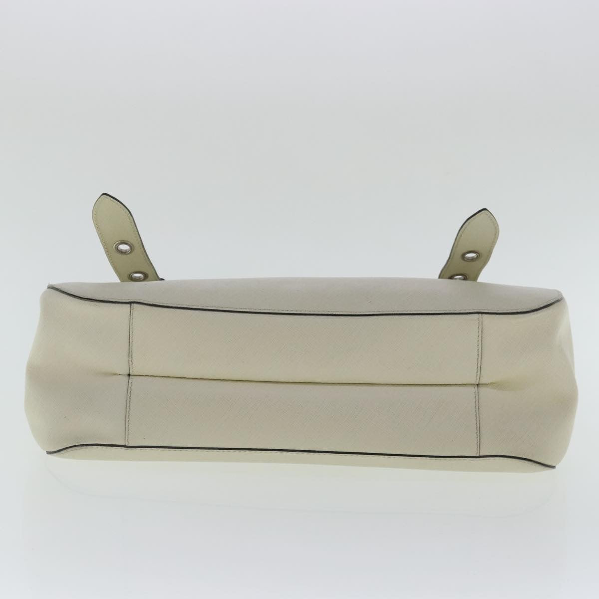 Salvatore Ferragamo Gancini handbag Leather, WHITE, LEATHER, Shoulder bag