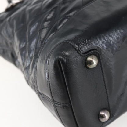 Chanel CC Charm Zip Tote Quilted Coated Canvas, BLACK, CANVAS, Tote bag