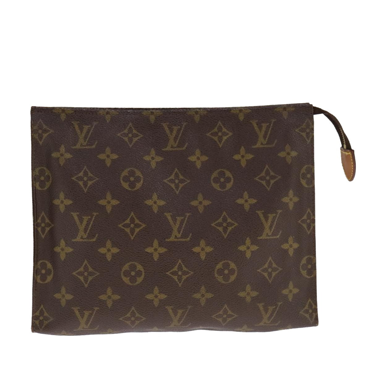 Louis Vuitton Pochette Voyage Monogram Eclipse Canvas, BROWN, CANVAS, Clutche & pouche