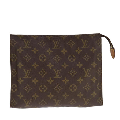 Louis Vuitton Pochette Voyage Monogram Eclipse Canvas, BROWN, CANVAS, Clutche & pouche