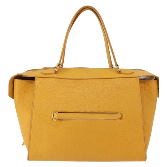 Celine Ring Bag Leather, YELLOW, LEATHER, Tote bag
