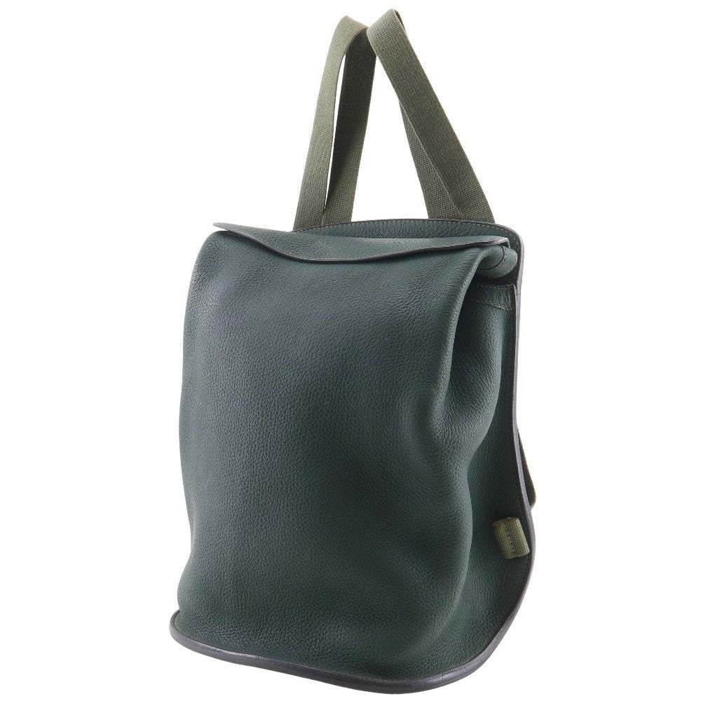 Hermes Sherpa Backpack Clemence, GREEN, LEATHER, Backpack