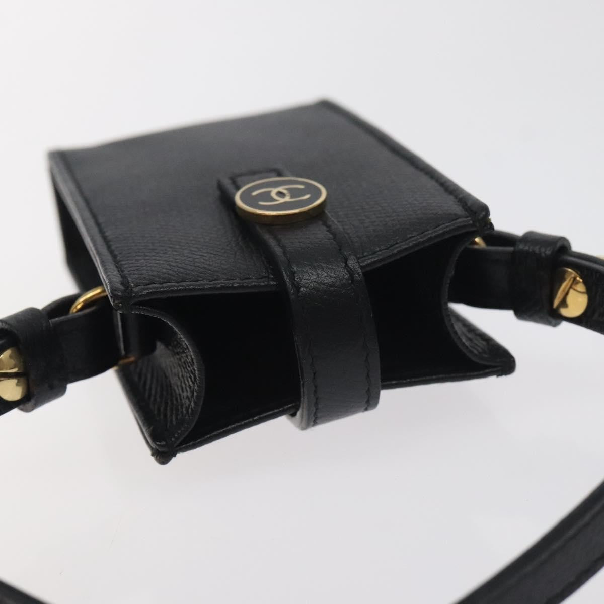 Chanel Cigarette Case Leather, BLACK, LEATHER, Clutche & pouche