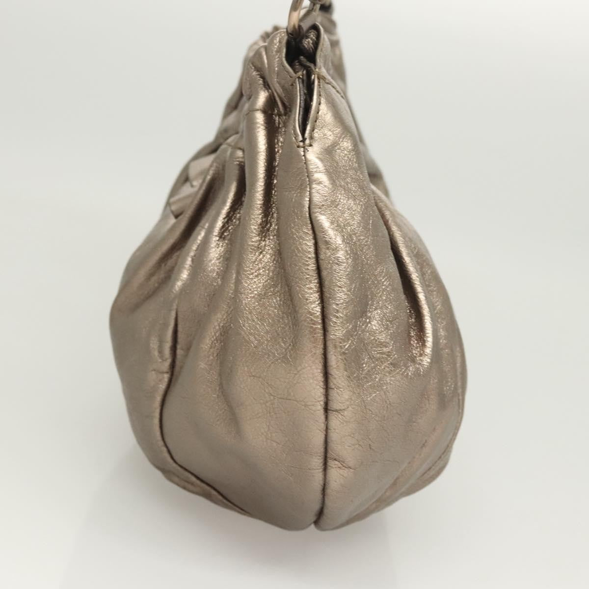 Salvatore Ferragamo Vala Shoulder Bag Leather, Gold, Leather, Shoulder Bag