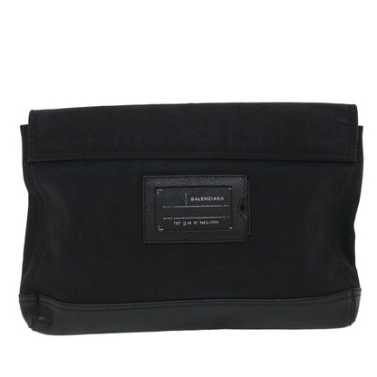 Balenciaga Vintage Pouch Leather, BLACK, CANVAS, Clutche & pouche