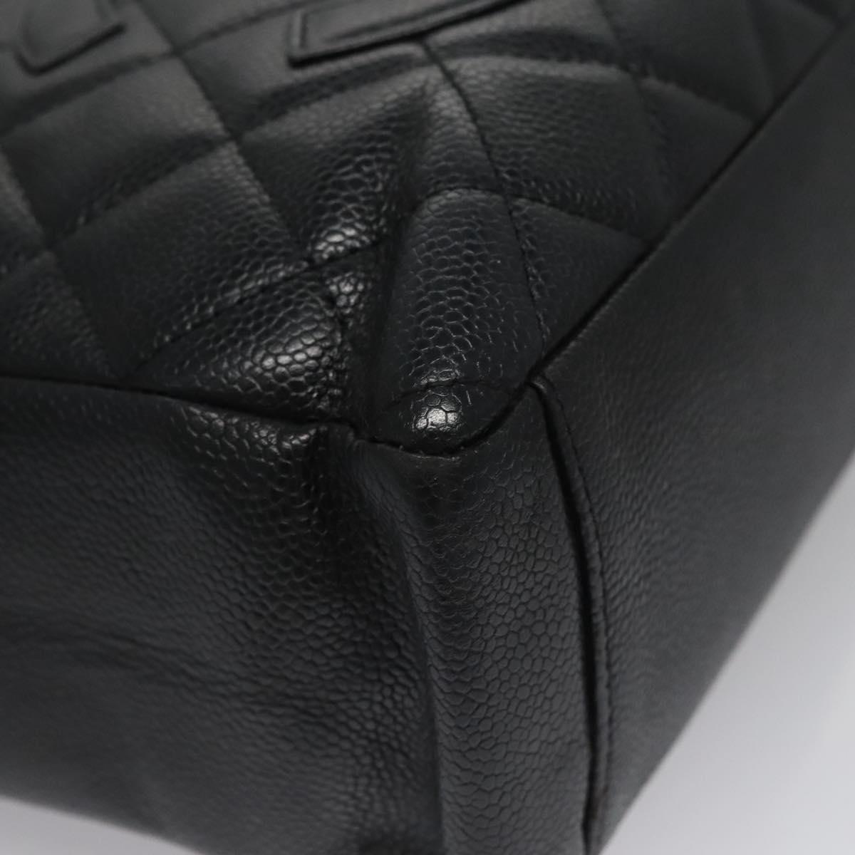 Chanel Petite Shopping Tote Quilted Caviar, BLACK, LEATHER, Tote bag