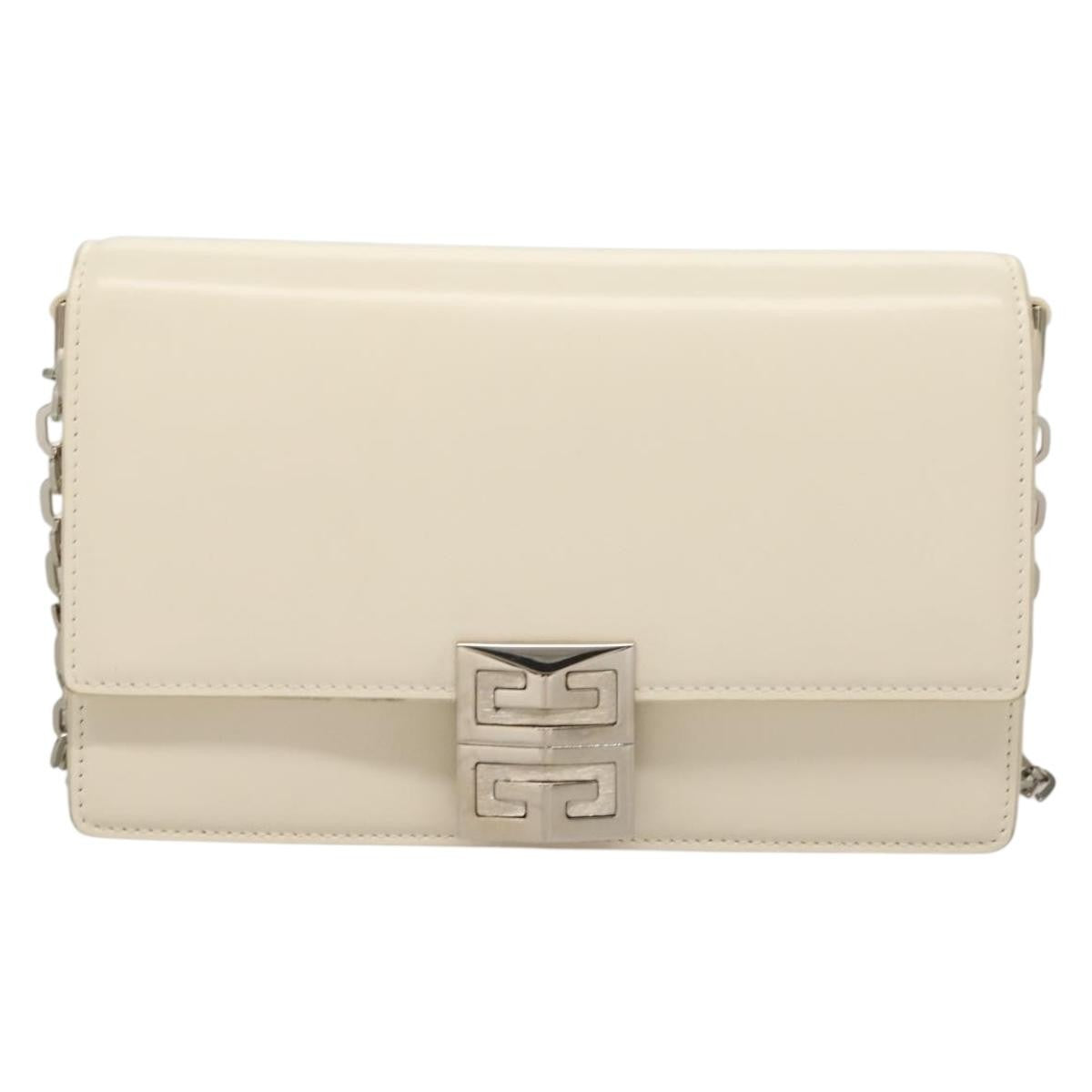 Givenchy 4G Chain Crossbody Bag Leather, WHITE, LEATHER, Crossbody bag