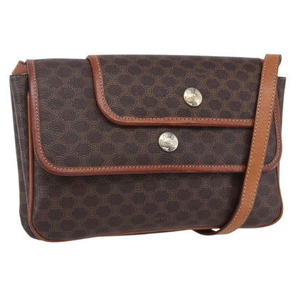 Celine Vintage Macadam Shoulder Bag Canvas and Leather, BROWN, CANVAS, Shoulder bag