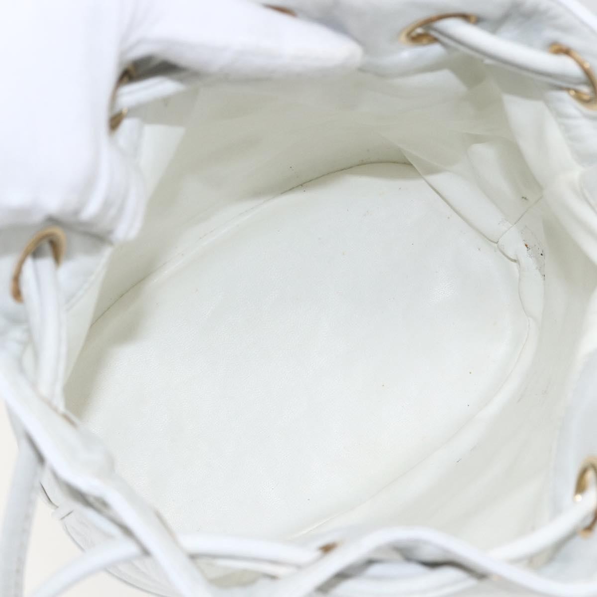 Chanel Vintage CC Drawstring Bucket Bag Caviar, WHITE, LEATHER, Shoulder bag