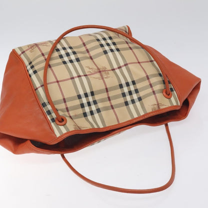 Burberry Canterbury Panels Tote Haymarket Coated Canvas and Leather, BEIGE, PVC, Tote bag