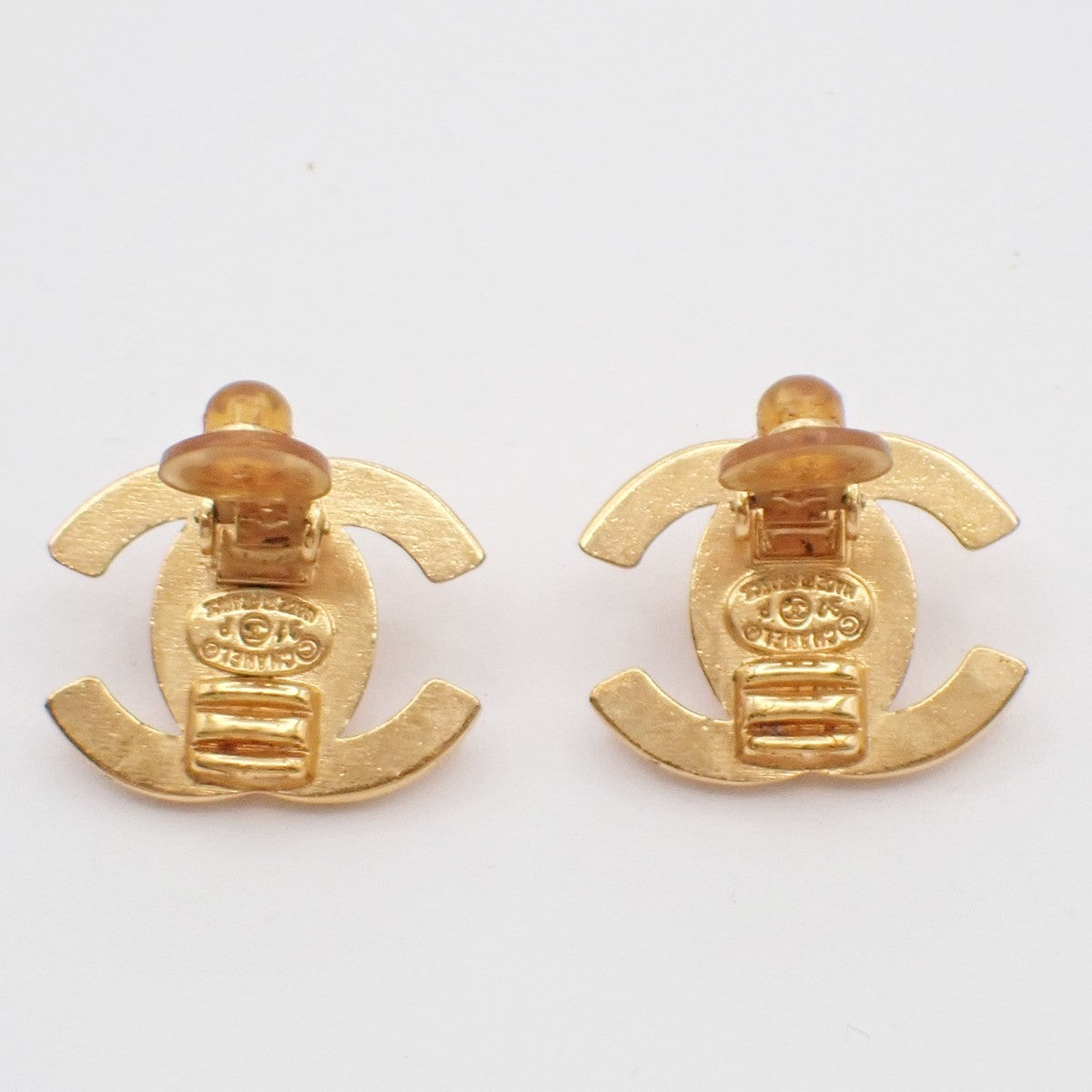 Chanel CC Button Clip-On Earrings Metal, Gold, Gold Plated, Earrings