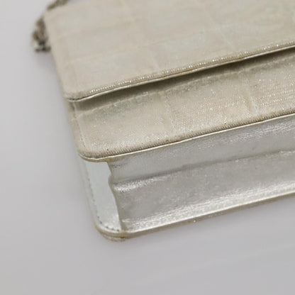 Chanel Travel Line Wallet on Chain Quilted Nylon, SILVER, NYLON, Wallets