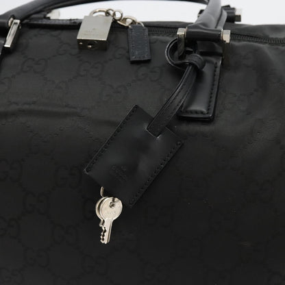 Gucci Duffle Bag Jumbo GG Embossed Leather, Black, PVC, Handbag