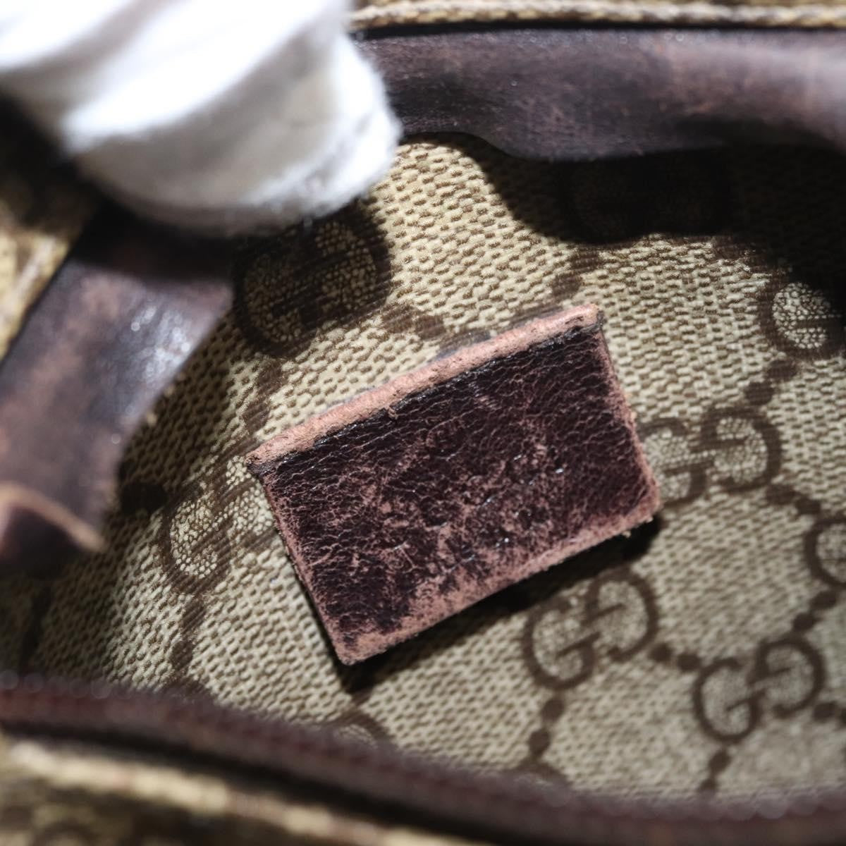 Gucci Vintage Double Belt Bag GG Canvas with Leather, BEIGE, CANVAS, Clutche & pouche