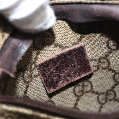 Gucci Vintage Double Belt Bag GG Canvas with Leather, BEIGE, CANVAS, Clutche & pouche