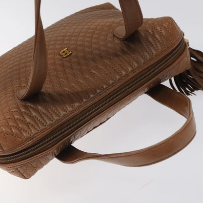 Bally Vintage Handbag Quilted Leather, Brown, Leather, Handbag