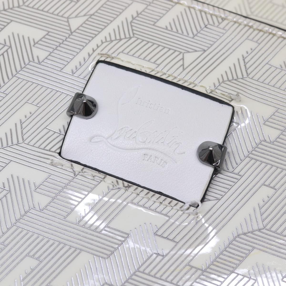 Christian Louboutin Loubiclutch Printed Patent, WHITE, PATENT_LEATHER, Clutche & pouche