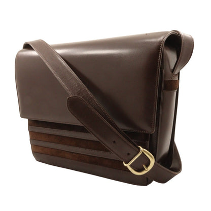 Gucci Old Gucci shoulder bag Suede and Leather, BROWN, LEATHER, Shoulder bag