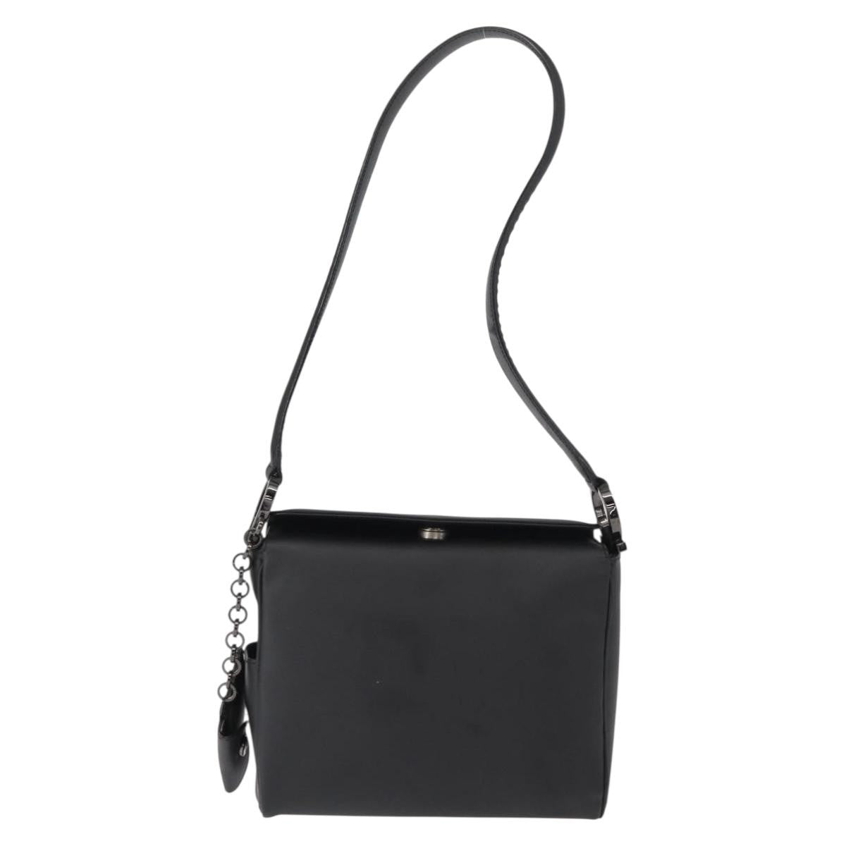 Salvatore Ferragamo Gancini Shoulder Bag Leather, BLACK, PATENT_LEATHER, Shoulder bag