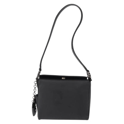 Salvatore Ferragamo Gancini Shoulder Bag Leather, BLACK, PATENT_LEATHER, Shoulder bag